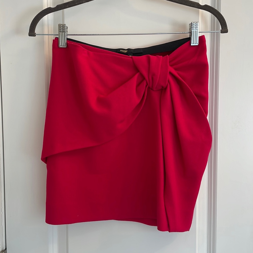 UNWORN Maje Pink Bow Mini Skirt- Size 36